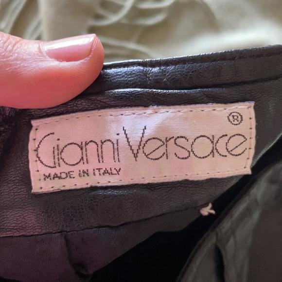Vintage Gianni Versace black leather pants